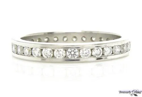 0.75CT PLATINUM ETERNITY DIAMOND WEDDING ANNIVERSARY RING SIZE 6