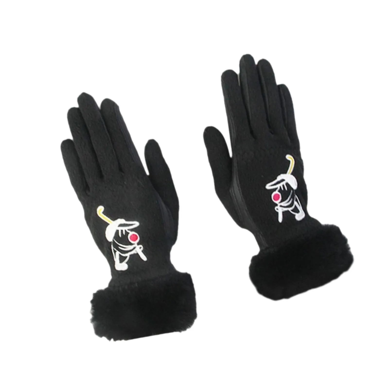 1 Pair of Golf Gloves Winter Training Gloves Mitts for Fishing Biking Hiking Black 18