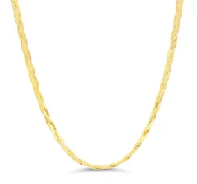 10K Yellow Gold 3mm Braided Herringbone Chain 16"-