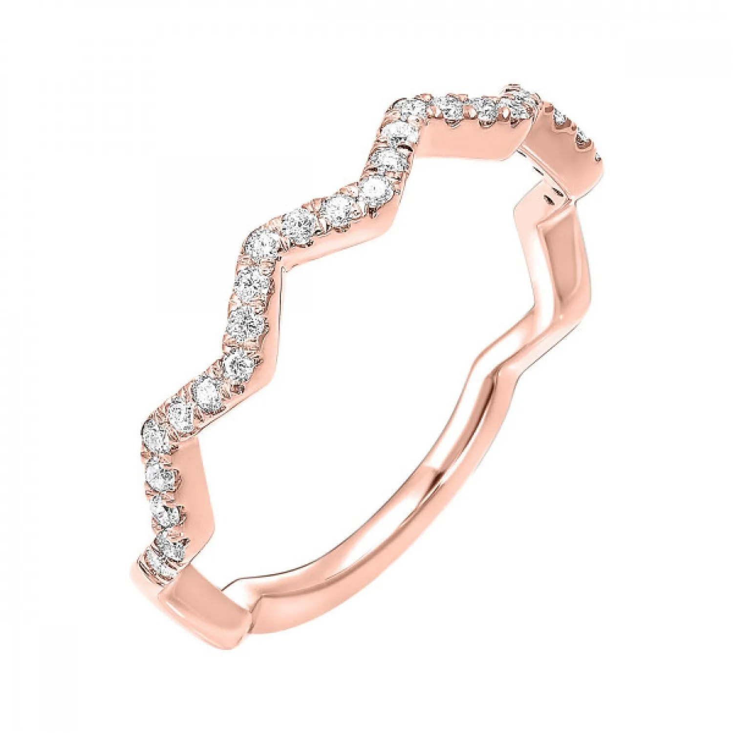 10KT Diamond (1/5CTW) Band- Available in Rose, Yellow and White Gold