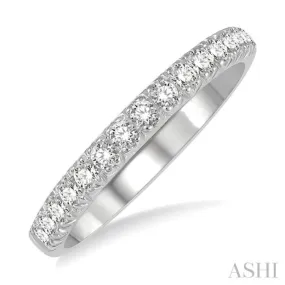 1/3 ctw 15Stones Round Cut Diamond Wedding Band in 14K White Gold