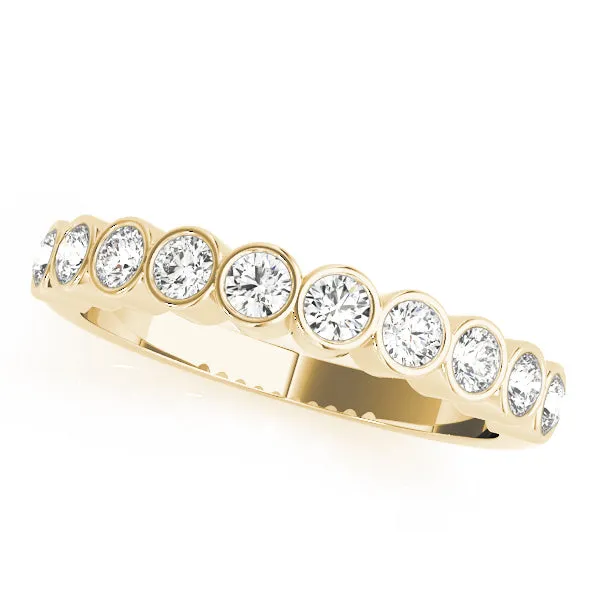 14K Bezel Set Ladies Wedding Band / Stackable