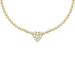 14K GOLD DIAMOND KATIE HEART CHOKER