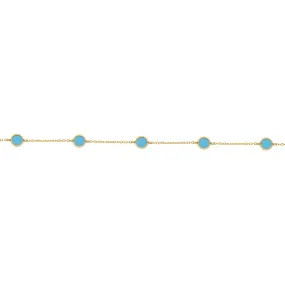 14K GOLD TURQUOISE MEGAN CIRCLE BRACELET