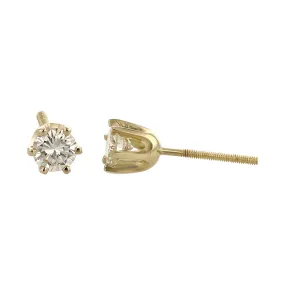 14K Yellow Gold 0.60-Carat Diamond Stud Earrings