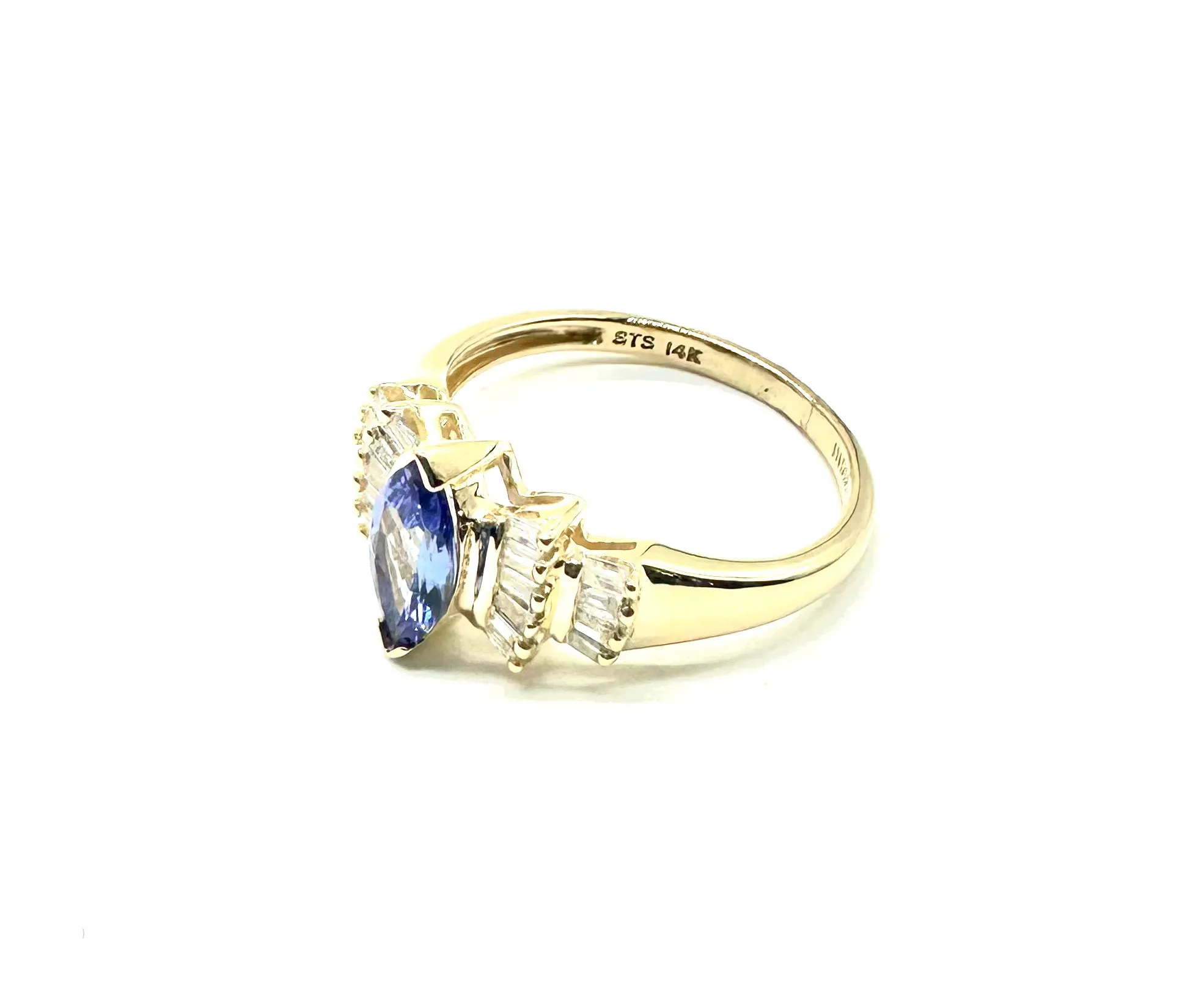 14KY Diamond Baguette Tanzanite Ring