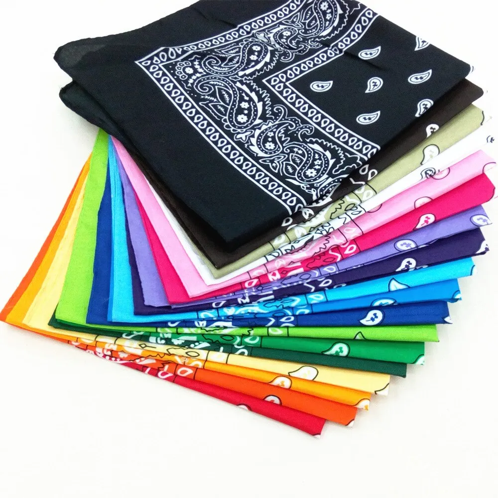 3pcs Bandana Unisex HipA Hop Black Hair Band Neck Scarf Sports Headwear Wrist Wraps Head Square Scarves Print Handkerchief