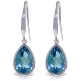 5 Carat 14K Solid White Gold Mountains Of Joy Blue Topaz Earrings