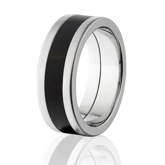 8mm HardWood Rings, African Black Wood Wedding Band