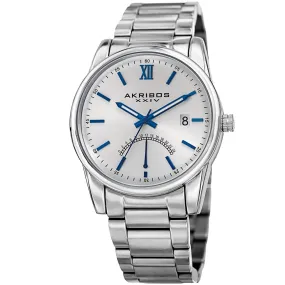 Akribos Xxiv Silver Dial Stainless Steel Men's Watch AK962SS