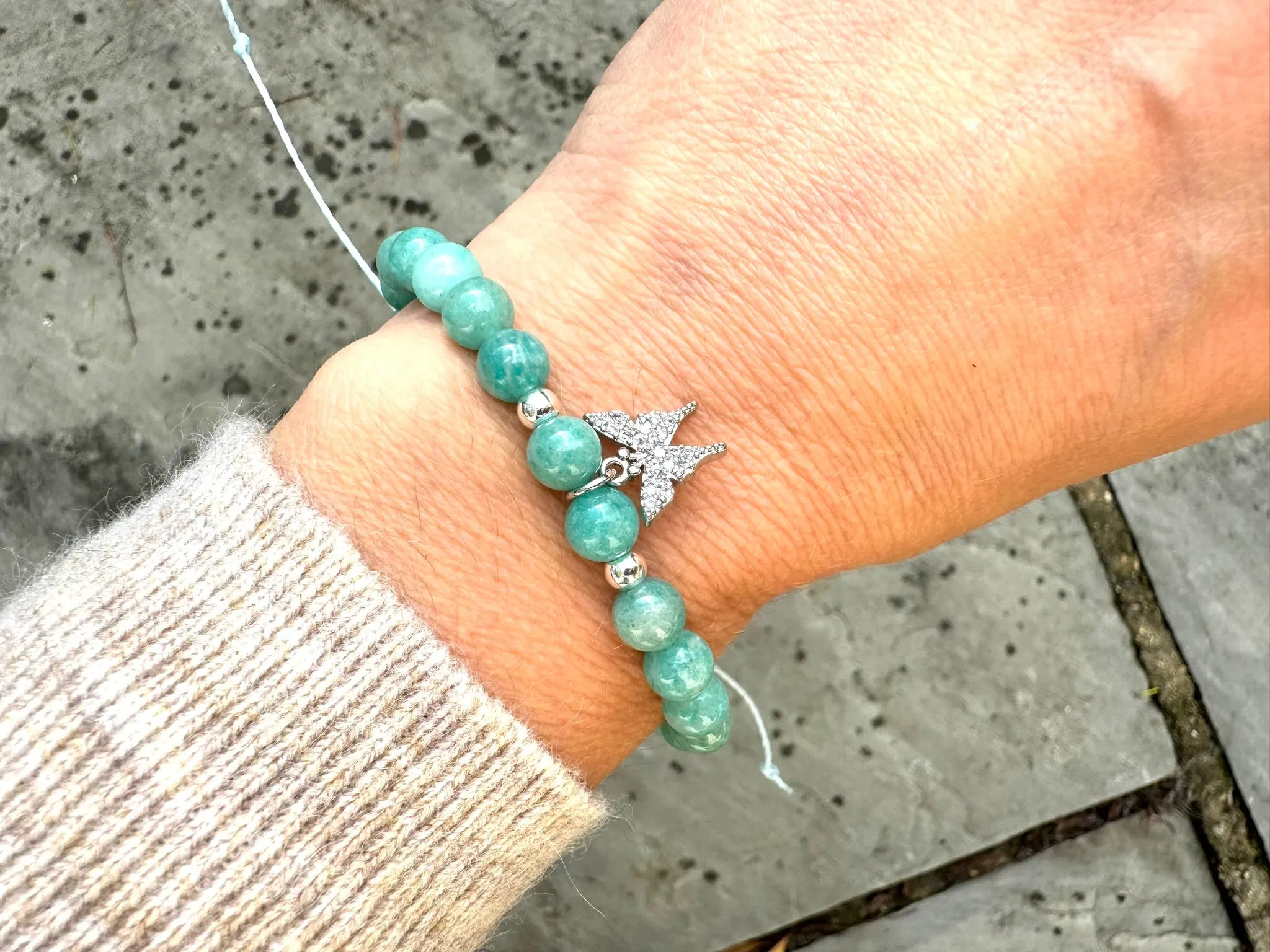 Amazonite Butterfly Bracelet