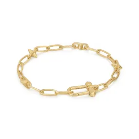 Ania Haie Gold Stud Link Charm Bracelet