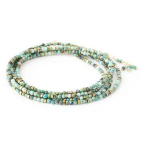 Anne Sportun Turquoise & Pyrite Beaded Confetti Wrap Bracelet & Necklace 34" B098G-CON.TURQ