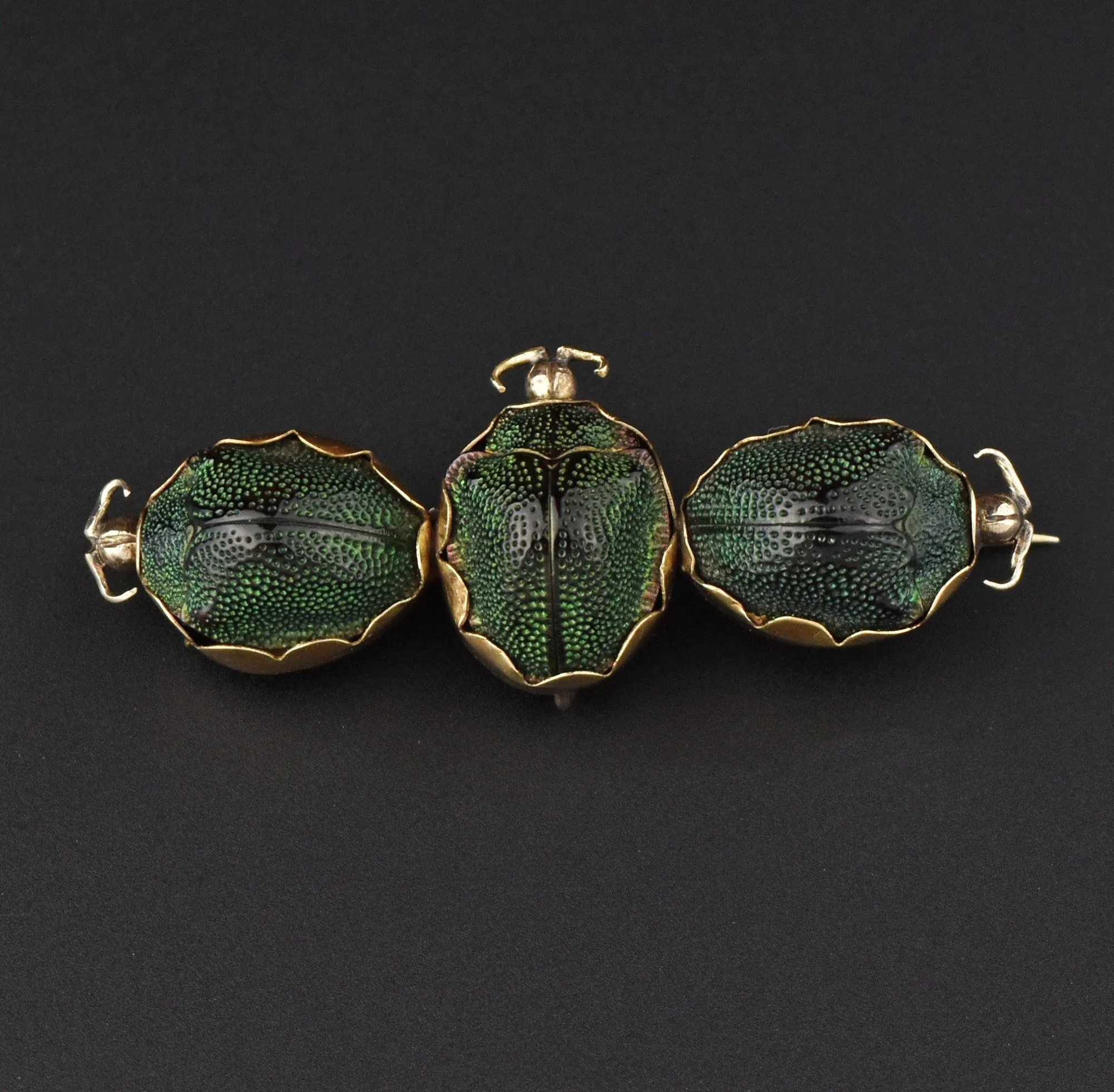 Antique Victorian 14K Gold Scarab Beetle Brooch