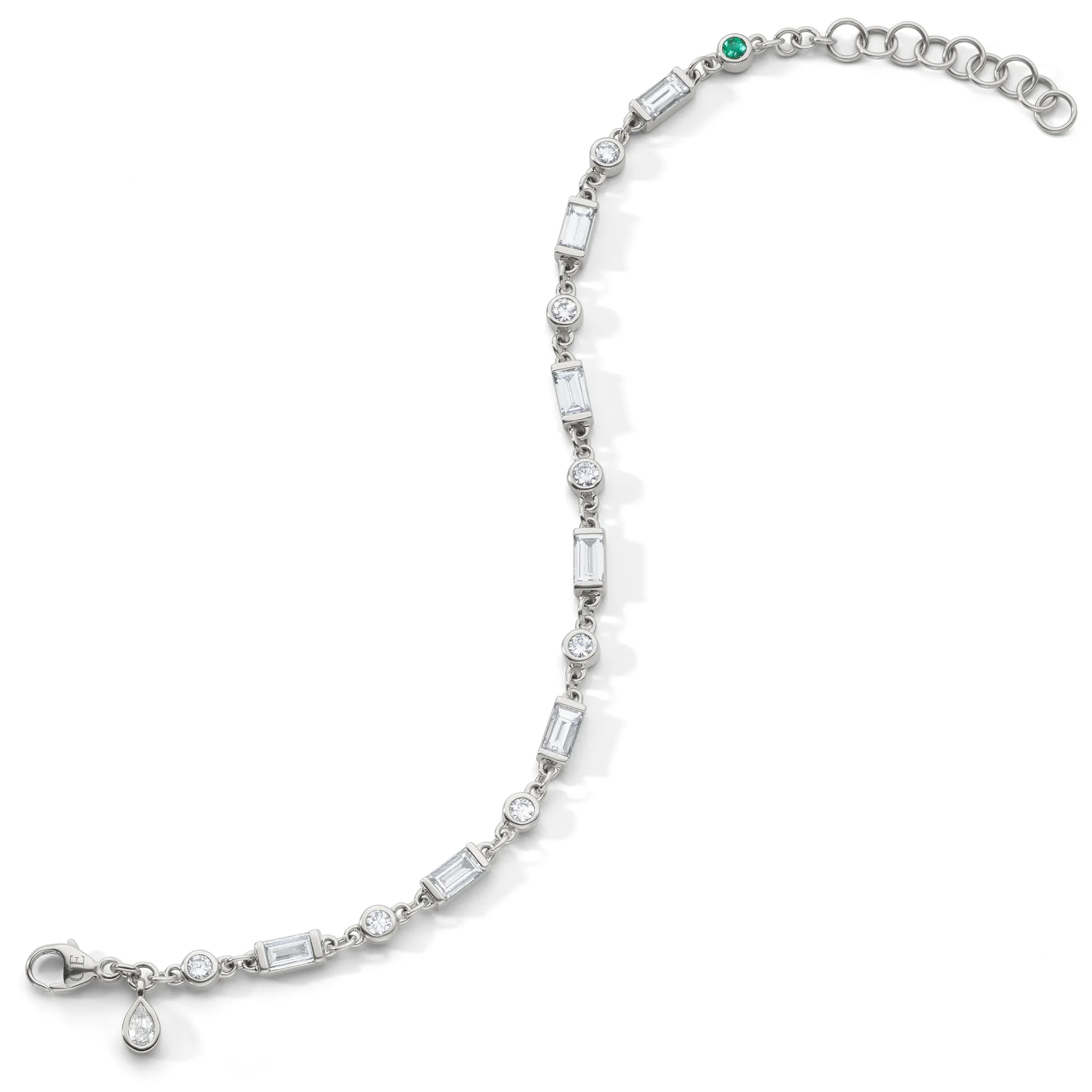 Baguette & Round Sapphire Tennis Bracelet