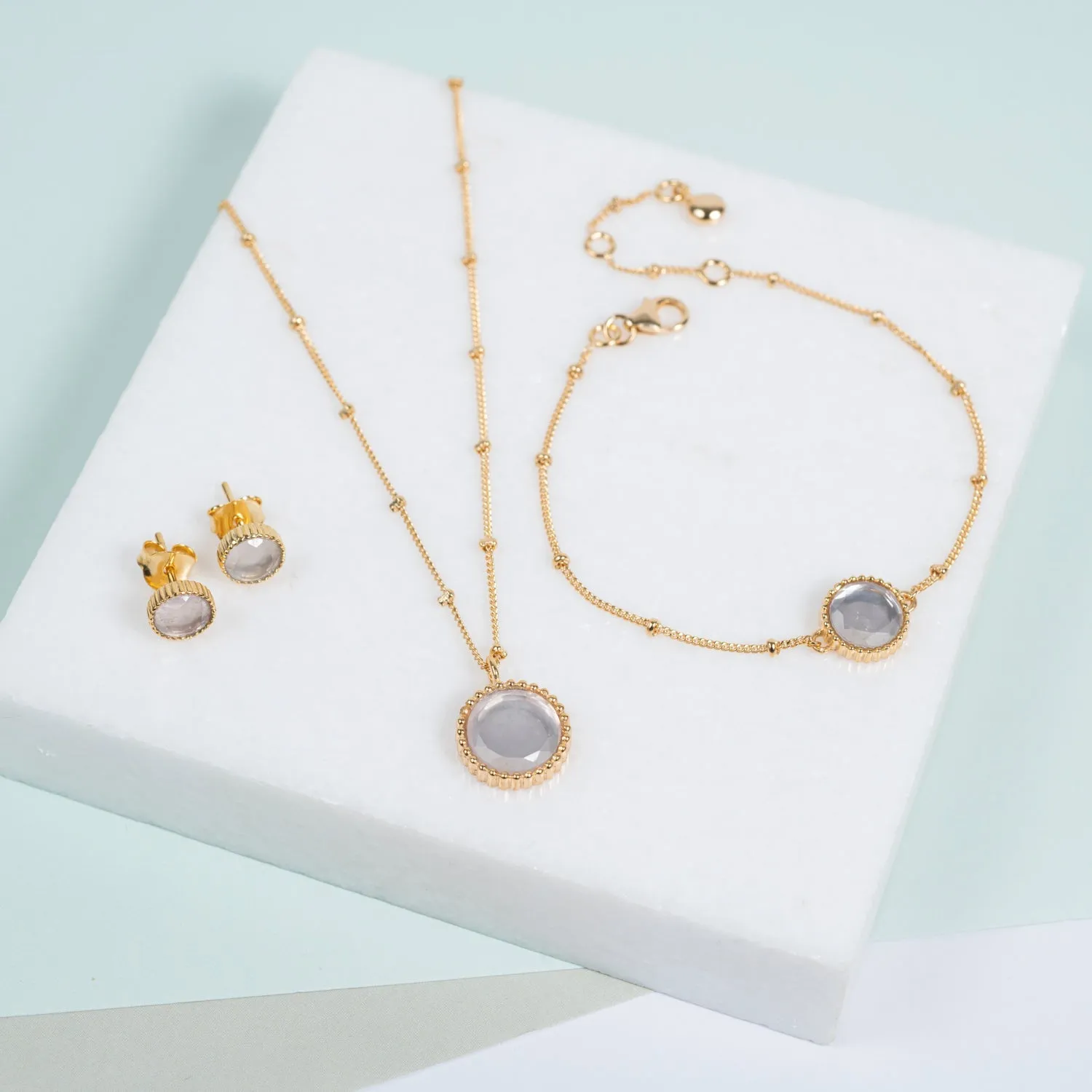 Barcelona Birthstone Gold Vermeil Jewellery Set