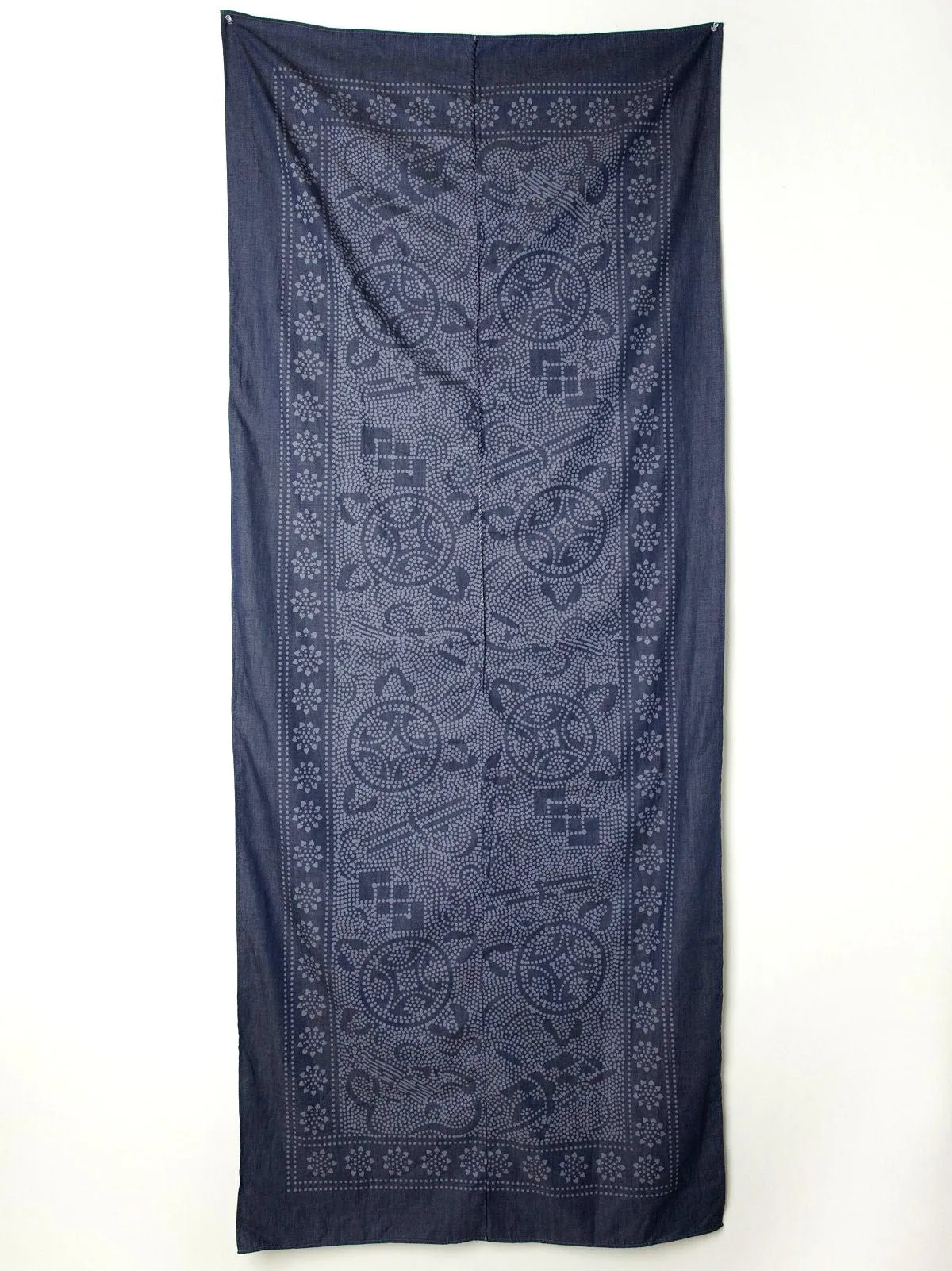 Bleach Print Scarf Navy Blue Super Long Lightweight Bandana 30" x 72"