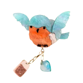 Blue Bird Teabag- Brooch