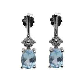 Blue Topaz Silver Drop Earrings