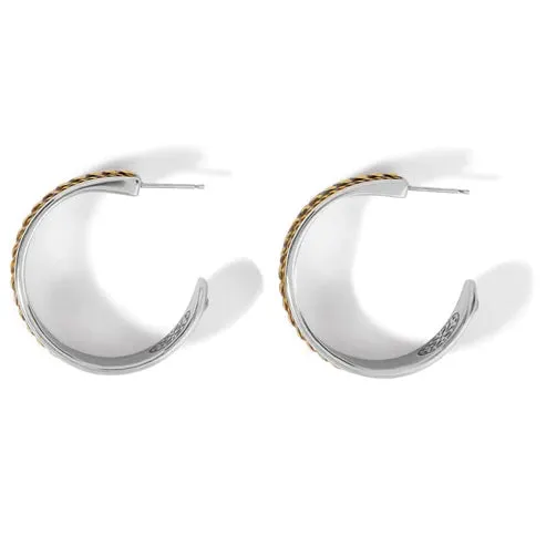 Brighton | Ferrara Monete Wide Hoop Earrings in Gold and Silver Tone