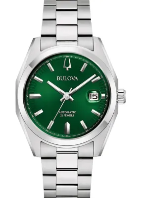 BULOVA GENTS SURVEYOR AUTOMATIC GREEN DIAL STAINLESS STEEL 96B429