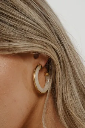 Cameron White Insert Earrings In Gold