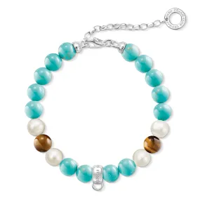 Charm Bracelet "Turquoise, Brown, White"