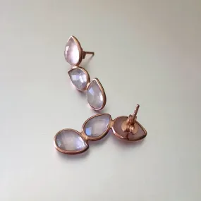 Dalia Rose Gold Stud Earrings With Pink Chalcedony