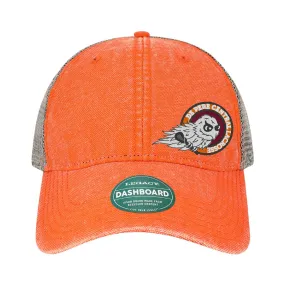 De Pere Central Lacrosse Ghostbirds Vintage Trucker Hat in Orange - Logo