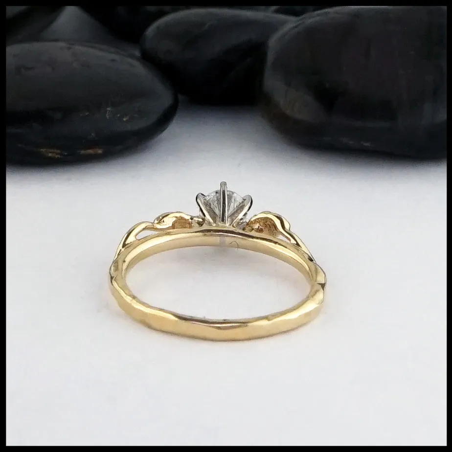 Diamond Leaf and Vine Engagement Ring