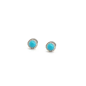 Double Twist Round Studs - Turquoise