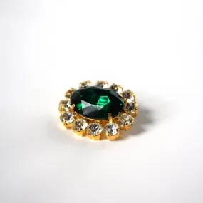 Emerald Green Crystal Cluster Brooch