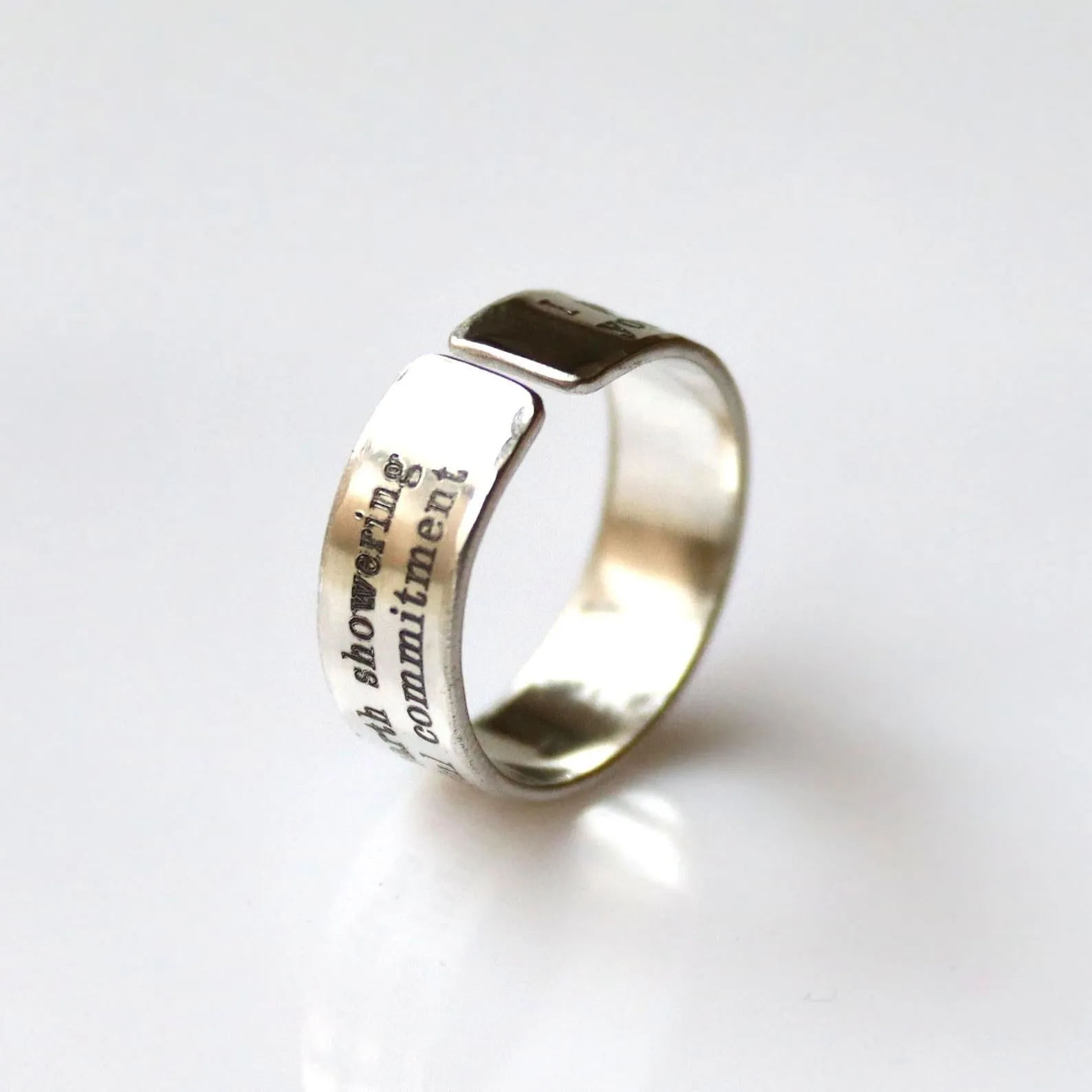 Engraved Sterling Silver Ring - To This One, God Gave Wings. Inspirational Jewelry