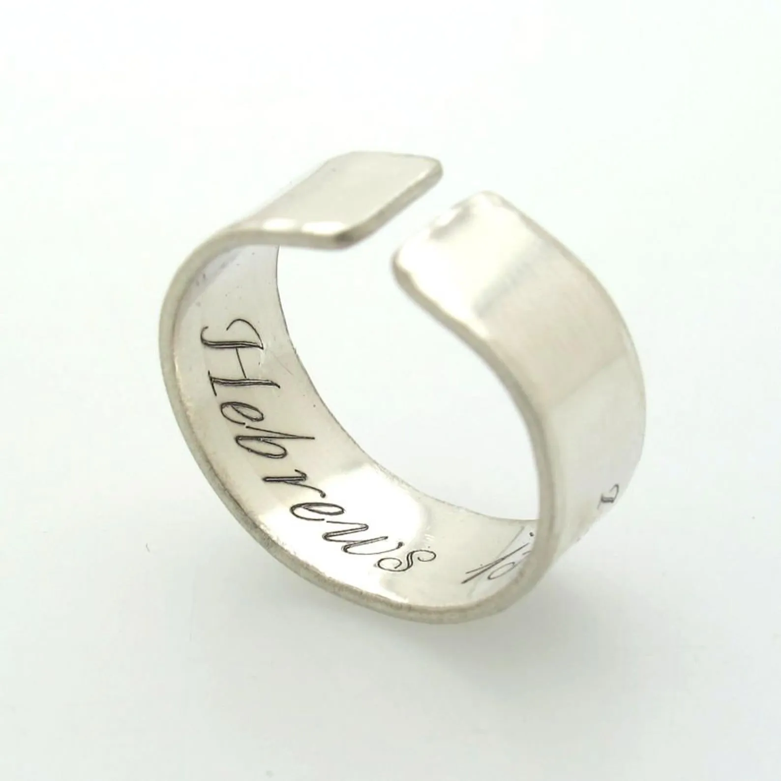 Engraved Sterling Silver Ring - To This One, God Gave Wings. Inspirational Jewelry