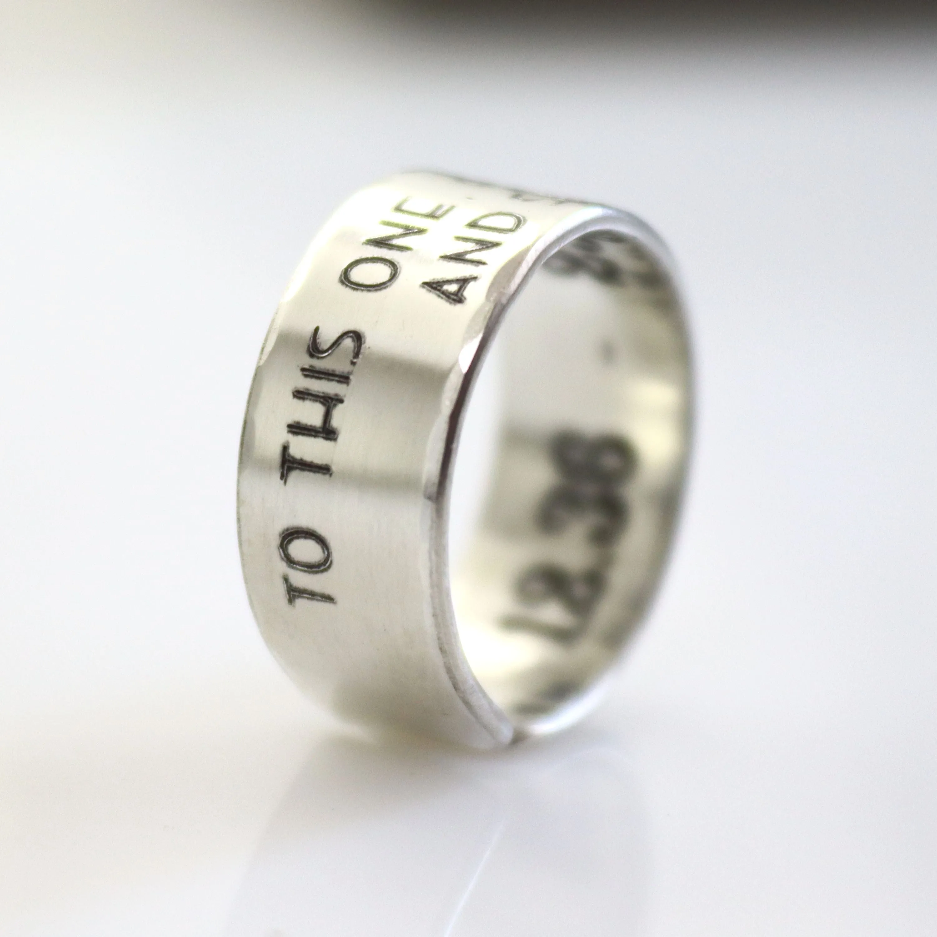 Engraved Sterling Silver Ring - To This One, God Gave Wings. Inspirational Jewelry