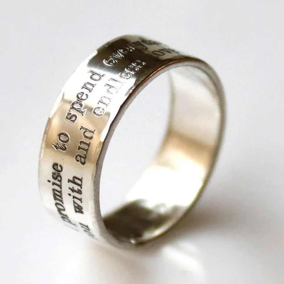 Engraved Sterling Silver Ring - To This One, God Gave Wings. Inspirational Jewelry