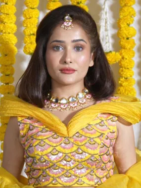 Faby In Big Kundan With Lotus Motifs