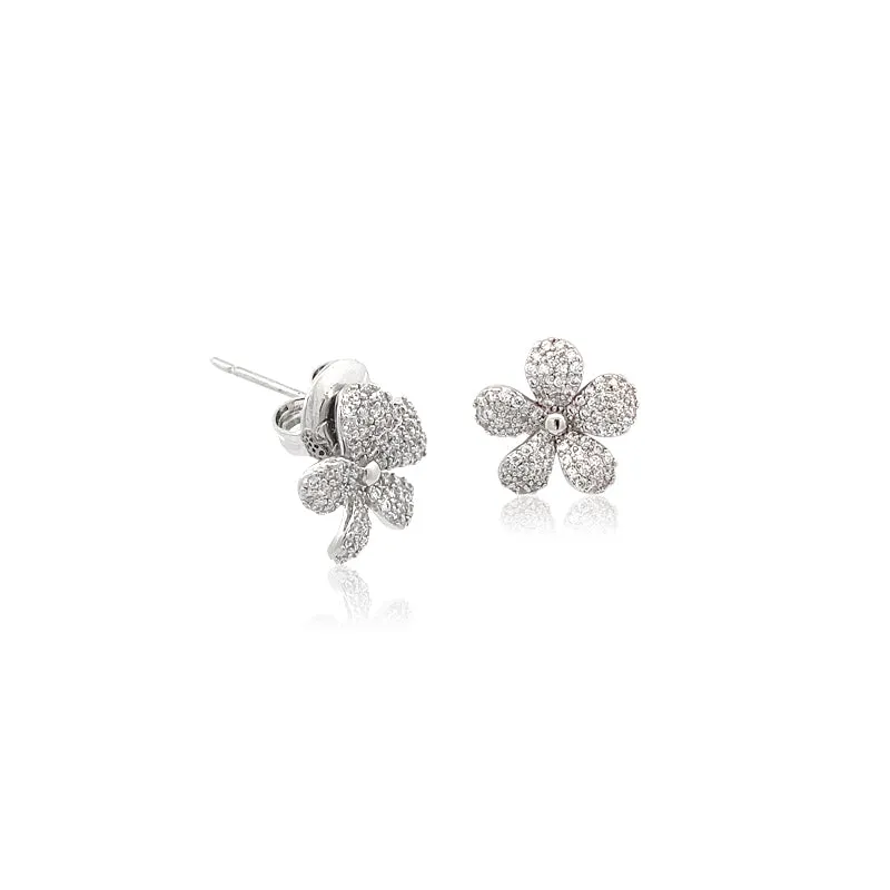 Flower Cubic Zirconia Earrings