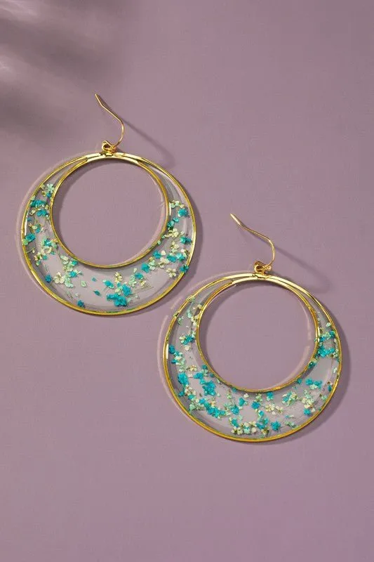 Flower Hoop Earrings