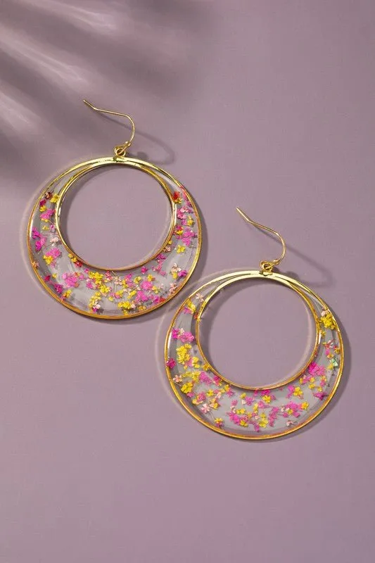 Flower Hoop Earrings