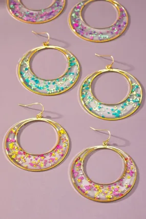 Flower Hoop Earrings