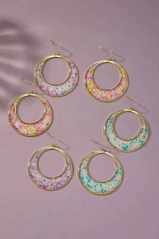 Flower Hoop Earrings