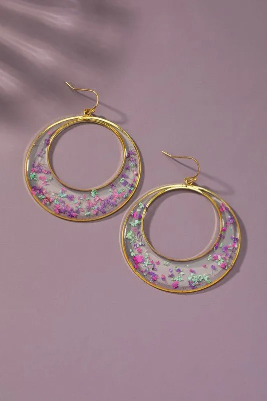 Flower Hoop Earrings