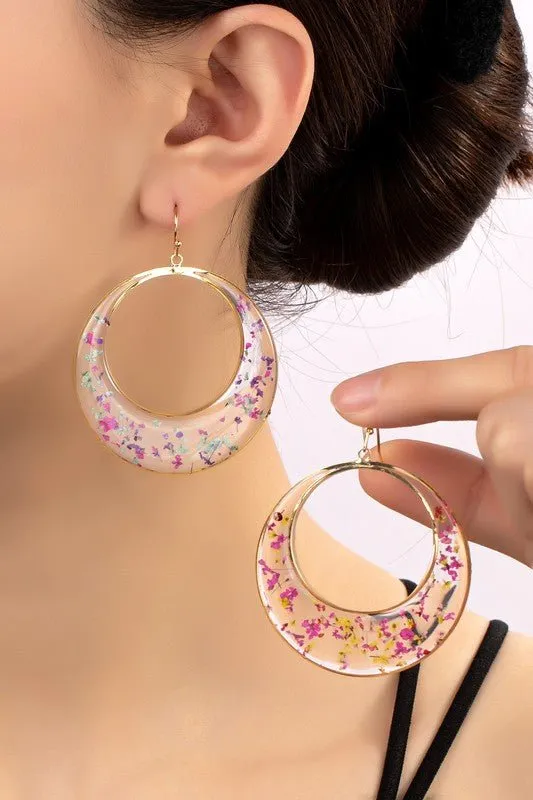 Flower Hoop Earrings