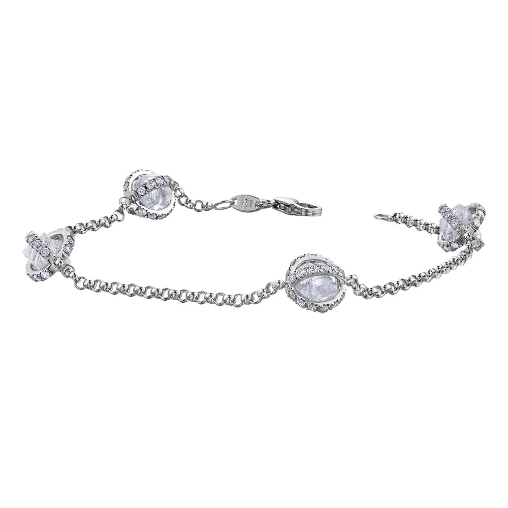 Four Station Canadian Rough Diamond Bracelet