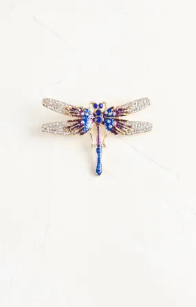 Glitzy Wing Dragonfly Brooch