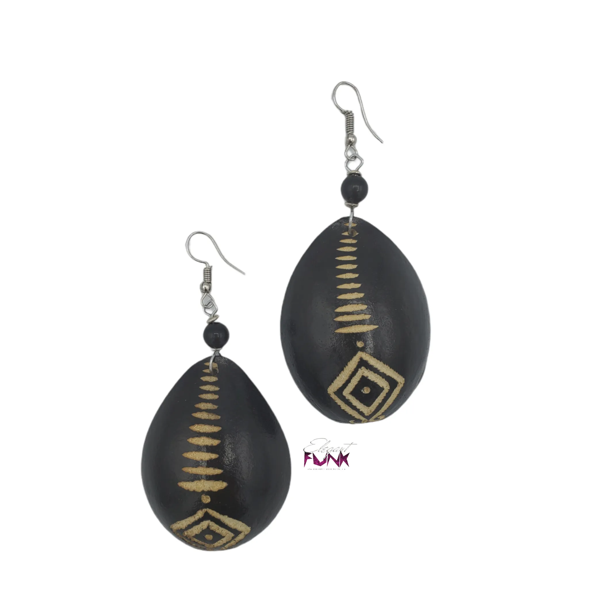 Gourd Calabash Earrings, Black