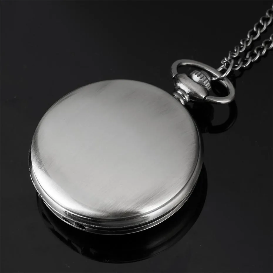 Gun Metal Analog Quartz Pocket Watch