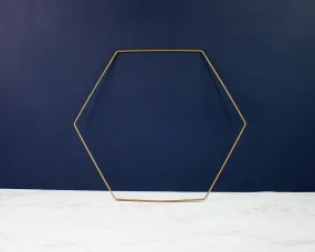 Hexagon Metal Ring - 12" Gold