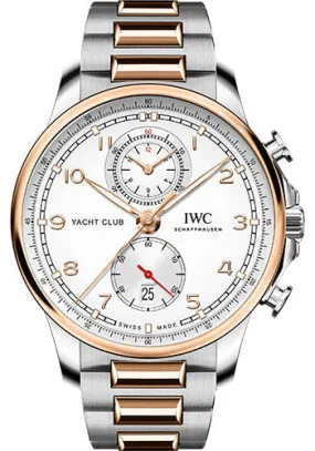 IWC Portugieser Yacht Club Chronograph - Stainless Steel Case - Silver-Plated Dial - 18 Ct 5N Gold And Stainless Steel Bracelet - IW390703